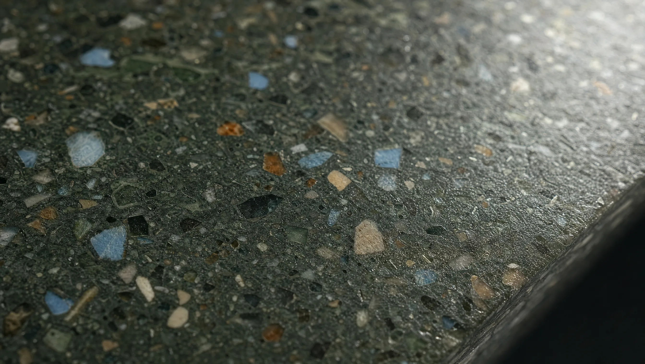 Macro of RCT recycled-composite material surface